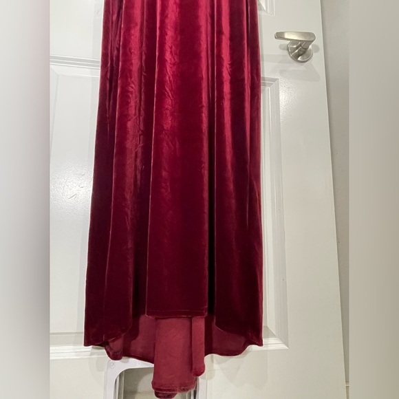Red floor length velour dress M Studio Vintage Size S M - Picture 5 of 15